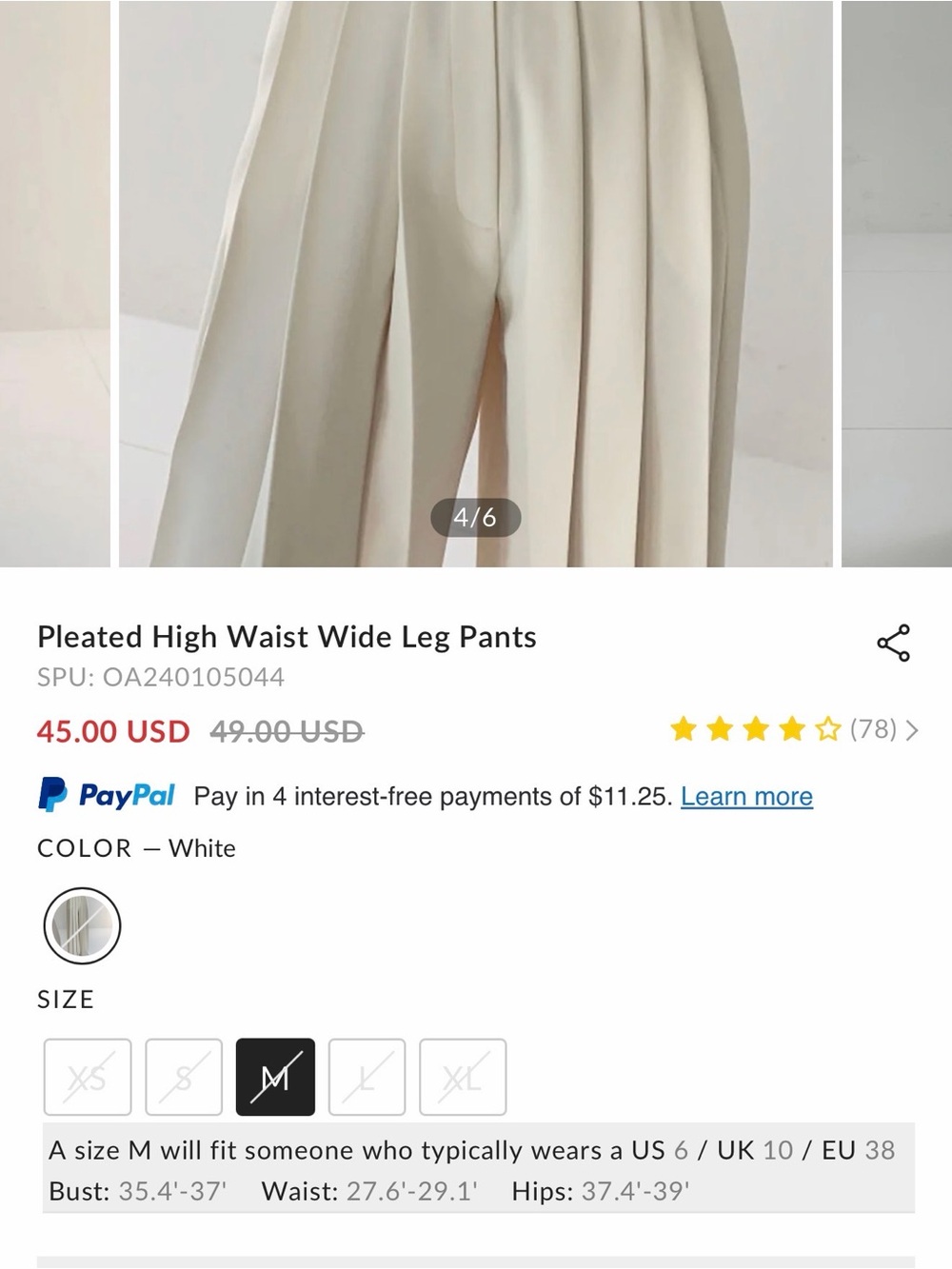 Commense Cream High-Waist Wide-Leg Pleated Trousers - Picture 6 of 7
